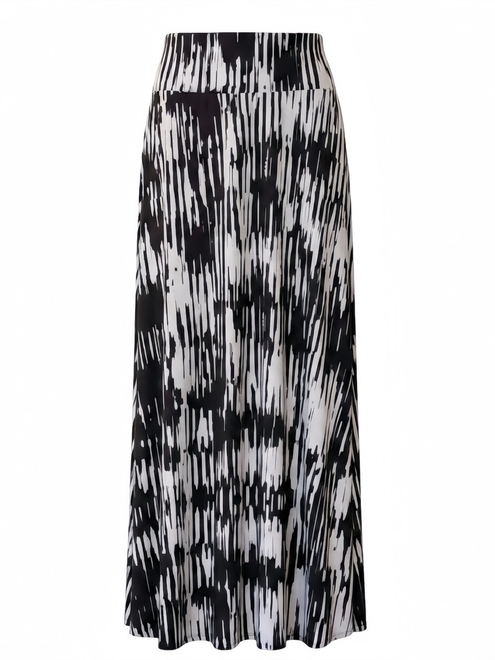 Lily Star Maxi Skirt in Abstract Black and White